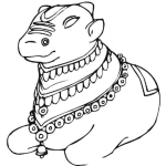 Dibujo para colorear Vaca Sagrada De La India Para Pintar Y Colorear