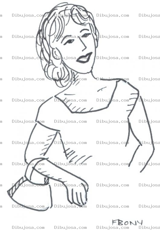 Dibujo para colorear Dibujo De Una Mujer Con Bolso De Mano Para Pintar Y Colorear Bolsodemano