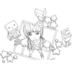 Dibujo para colorear Chica Metida En Un Sotano Para Pintar Y Colorear