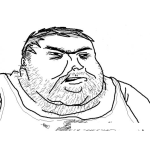 Dibujo para colorear Barba Sucia Dibujo De Gordo Sin Rasurar Con Pelos En La Cara Y En El Cuello Para Pintar Y Colorear Hombre Sinrasurar De Aspecto Desagradable