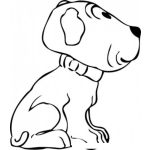 Dibujo para colorear Perro Chato Para Pintar Y Colorear Perro Cara Plana