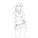 Dibujo para colorear Dibujo De Chica En Short Para Pintar Y Colorear Un Shortcito