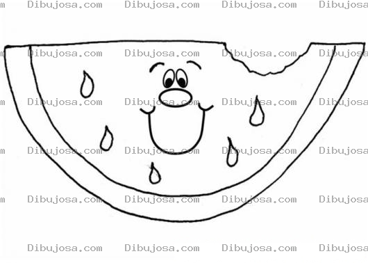 Dibujo para colorear Colorear Sandia Feliz