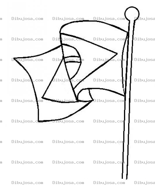 Dibujo para colorear Dibujo De La Bandera De Brasil Ondeando Al Viento Para Pintar Y Colorear Banderadebrasil