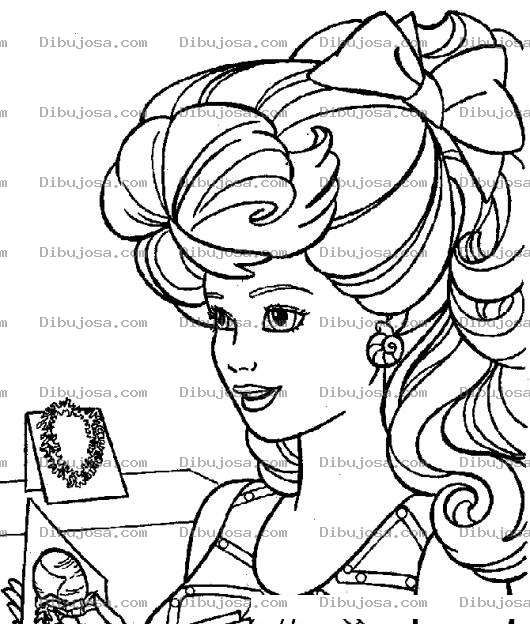 Dibujo para colorear El Peinado de Barbie