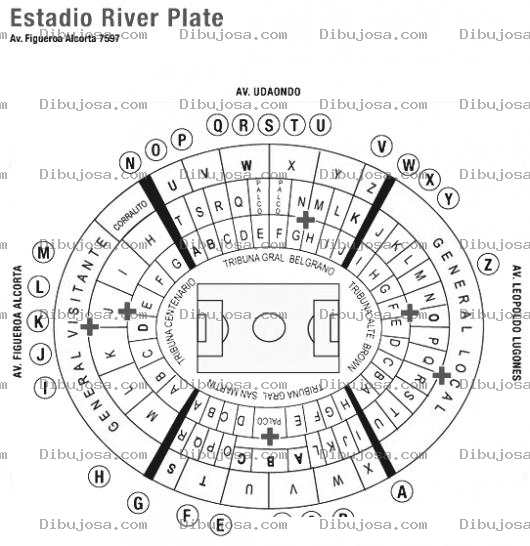 Dibujo para colorear Mapa Del Estadio River Plate Dibujo Del Estadio Riverplate Que Tiene Capacidad De 66449 Personas Para Pintar Y Colorear Estadioriverplate Ubicado En Argentina