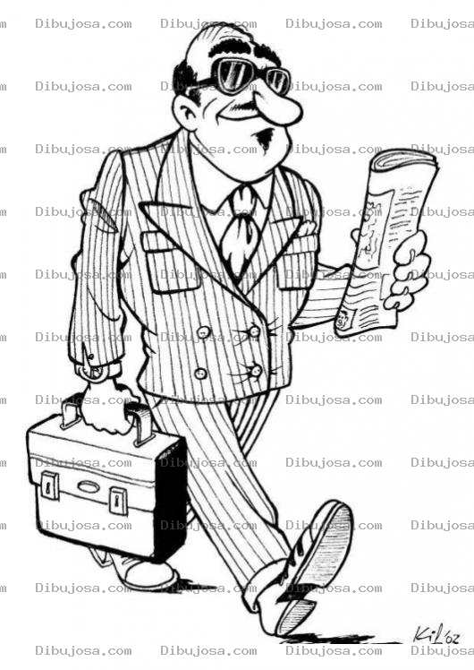 Dibujo para colorear Vendedor Optimista Dibujo De Un Vendedor De Libros Caminando En La Calle Optimista Para Pintar Y Colorear Vendedor De Puerta En Puerta