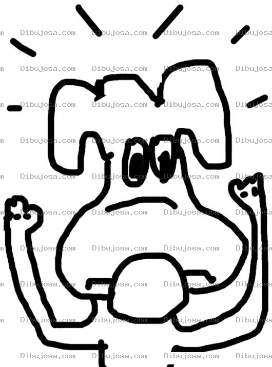 Dibujo para colorear Perro Asaltado Dibujo De Un Perrito Con Las Manos Arriba Para Colorear
