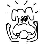 Dibujo para colorear Perro Asaltado Dibujo De Un Perrito Con Las Manos Arriba Para Colorear