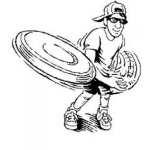 Dibujo para colorear Frisbi Dibujo De Un Muchacho Jugando Con Un Disco Volador Para Pintar Y Colorear Freesbi Freesby