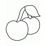 Dibujo para colorear Colorear dos manzanas