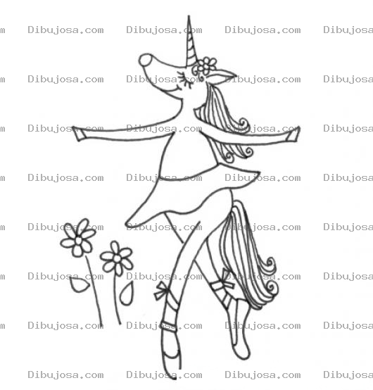 Dibujo para colorear Unicornia Bailarina Dibujo De Una Chica Unicornio Con Faldita Para Pintar Y Colorear