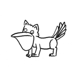 Dibujo para colorear Gatopelicano Dibujo De Gato Con Pico De Pelicano Para Pintar Y Colorear Pelicanogato