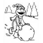 Dibujo para colorear Boladenieve Dibujo De Elmo Con Una Bola De Nieve Para Pintar Y Colorear Nievebola Nievedebola