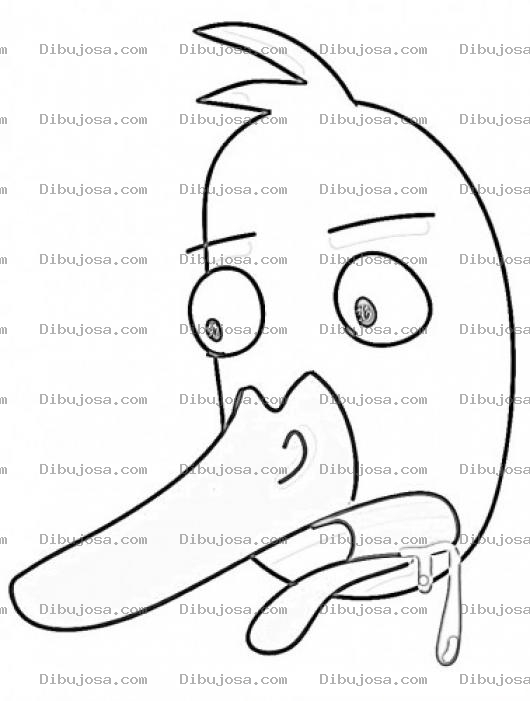 Dibujo para colorear Patobaboso Dibujo De Pato Baboso Para Pintar Y Colorear Babosopato Pato Con Baja De Fuera