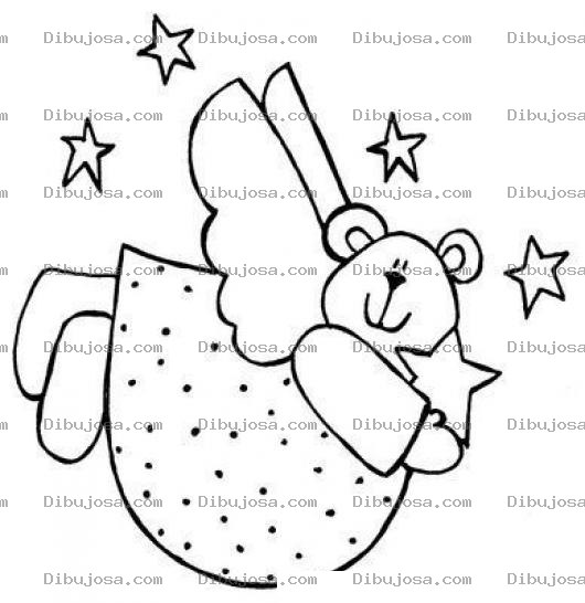 Dibujo para colorear Osita Embarazada Con Alas Para Pintar Y Colorear
