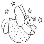 Dibujo para colorear Osita Embarazada Con Alas Para Pintar Y Colorear