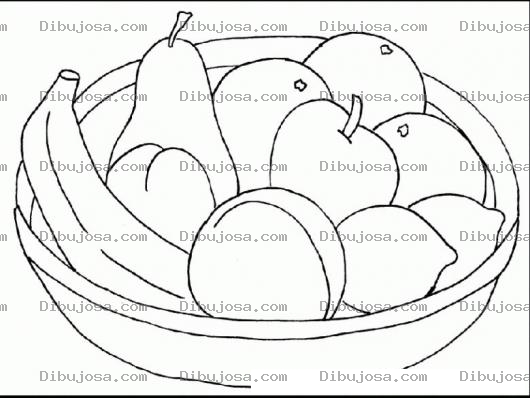 Dibujo para colorear Colorear canasta de frutas