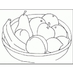 Dibujo para colorear Colorear canasta de frutas