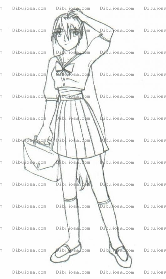 Dibujo para colorear Pelolarguisimo Colegiala De Pelo Muy Largo Para Pintar Y Colorear Pelomuypelo Larguisimo Pelo Largisimo