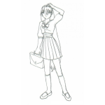 Dibujo para colorear Pelolarguisimo Colegiala De Pelo Muy Largo Para Pintar Y Colorear Pelomuypelo Larguisimo Pelo Largisimo