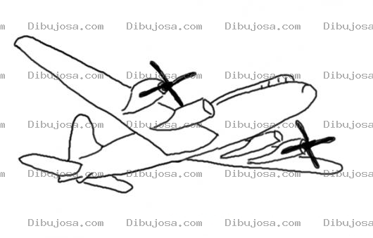 Dibujo para colorear Dibujo De Un Avion Bimotor Para Pintar Y Colorear Avion Con Doble Helice