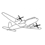 Dibujo para colorear Dibujo De Un Avion Bimotor Para Pintar Y Colorear Avion Con Doble Helice
