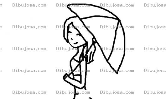 Dibujo para colorear Dibujo De Una Senorita Con Paraguas Para Pintar Y Colorear Chica Con Sombrilla