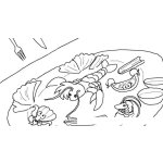 Dibujo para colorear Dibujo De Mariscada Pata Pintar Y Colorear Un Plato De Mariscos