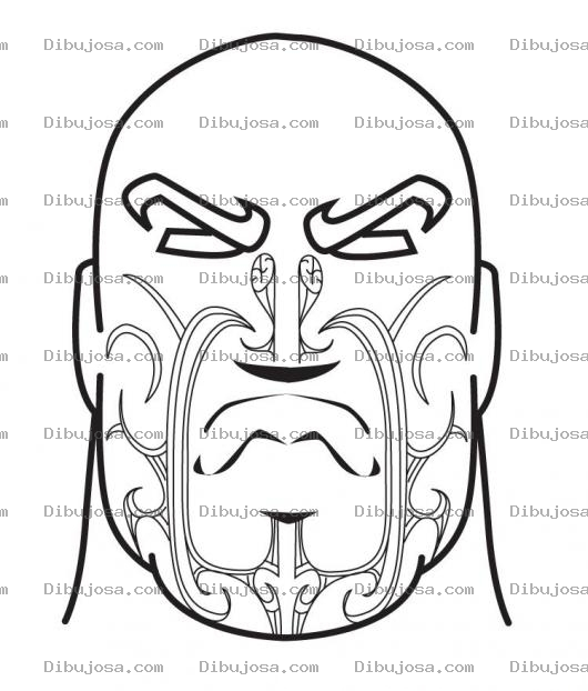 Dibujo para colorear Caratatuada Dibujo De Hombre Con La Cara Tatuada Para Pintar Y Colorear Tatuaje En La Cara