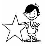 Dibujo para colorear Ninoestrella Dibujo De Nino Estrella Para Pintar Y Colorear A Un Nino Con Una Estrella Gigante
