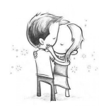 Dibujo para colorear Besodenovios Dibujo De Un Besito De Novios Para Pintar Y Colorear