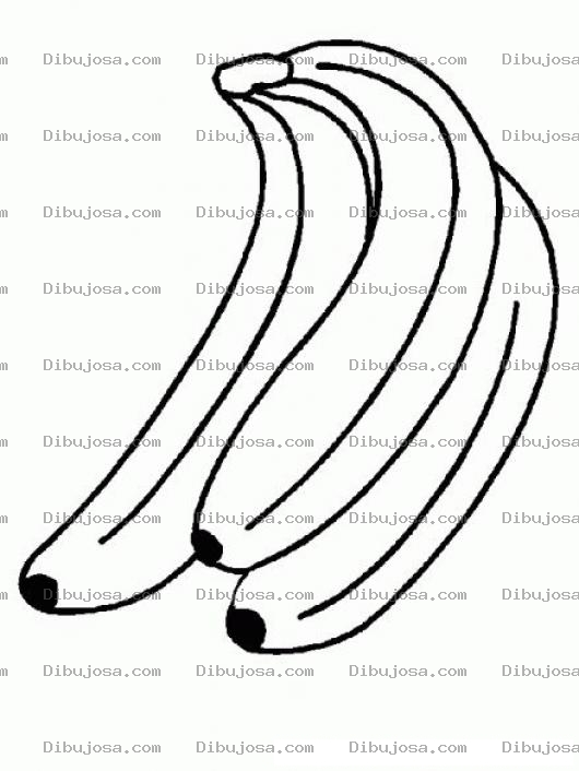 Dibujo para colorear Colorear tres bananos