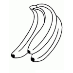 Dibujo para colorear Colorear tres bananos