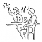 Dibujo para colorear Chica Bar Tender Para Pintar Y Colorear
