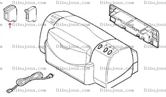 Dibujo para colorear Dibujo De Una Impresora Para Pintar Y Colorear Las Partes De Una Impresora De Burbuja Inkjet