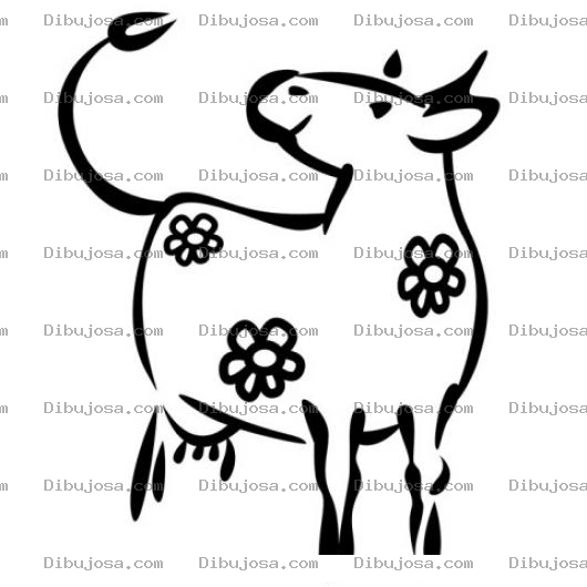Dibujo para colorear Vacaflores Dibujo De Vaca Con Flores En El Cuerpo Para Pintar Y Colorear Vaquita Floreada
