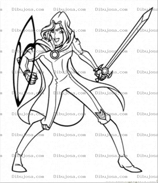 Dibujo para colorear Dibujo De Guerrero Flaco Con Escudo Y Espada Para Pintar Y Colorear