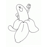 Dibujo para colorear Colorear Banano Pelado Feliz