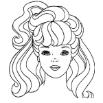 Dibujo para colorear Barbie de Frente