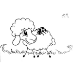 Dibujo para colorear Oveja Con Mariquita Para Pintar Y Colorear Ovejamariquita