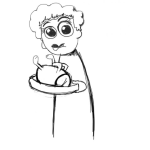 Dibujo para colorear Dibujo De Abuelita Con Conejo Horneado Para Pintar Y Colorear