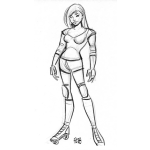 Dibujo para colorear Dibujo De Mujer Con Patines Para Pintar Y Colorear Chica Patinadora