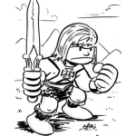Dibujo para colorear Hemankid Dibujo De Caricatura De Heman Para Pintar Y Colorear A He-man Cuando Era Nino He-kid Hekid Henino