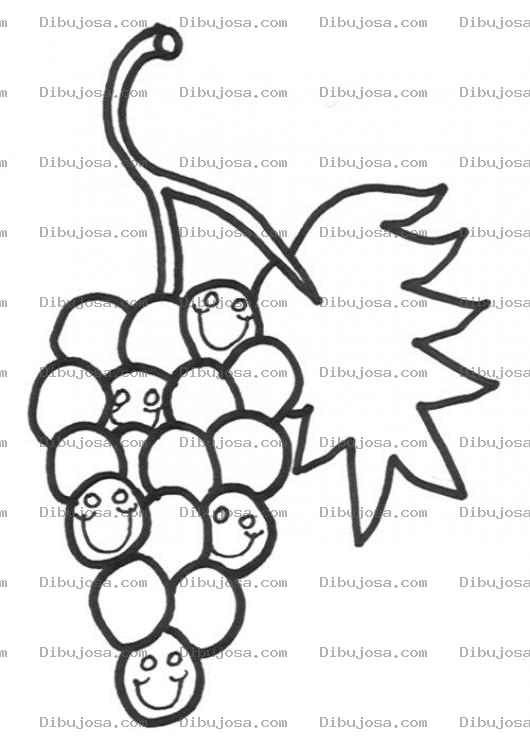 Dibujo para colorear Colorear Uvas Felices