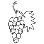 Dibujo para colorear Colorear Uvas Felices