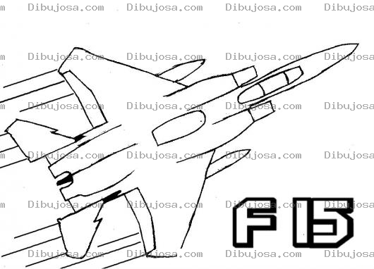 Dibujo para colorear Avionf15 Dibujo De Avion F15 Eagle Para Pintar Y Colorear