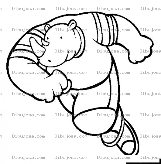 Dibujo para colorear Chico Rinoceronte Dibujo De Rinoceronte Con Cuerpo De Hombre Corriendo Para Pintar Y Colorear