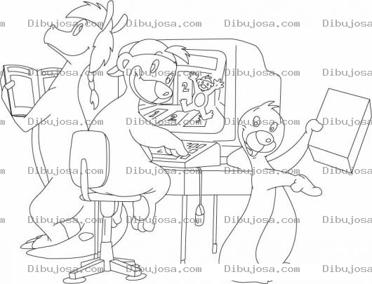 Dibujo para colorear EstudiantesAnimales Dibujo De Animalitos Estudiantes Para Pintar Y Colorear