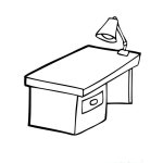 Dibujo para colorear Escritoriodeestudiante Dibujo De Escritorio Con Lampara Para Pintar Y Colorear